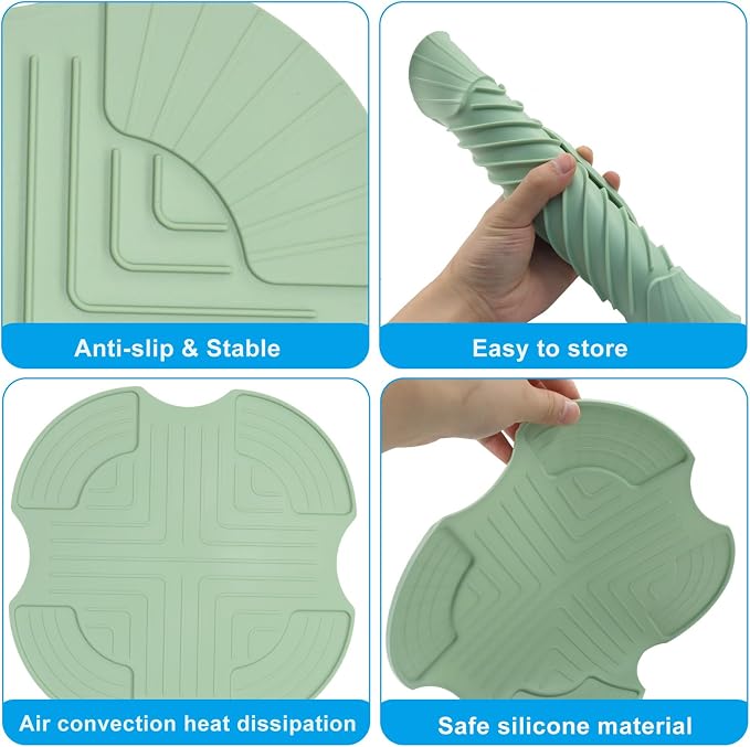 Jiozermi Silicone Trivet for Ninja Crispi Air Fryer, Off White | Universal Heat Resistant Mat, Non-Slip Design, Multi-Functional Accessory, Fit Ninja FN101GY/FN101SG/FN101ST