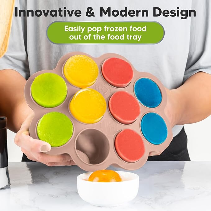 KeaBabies Silicone Food Freezer Trays with Lid, 2oz x 10 Pods (Dusk) | Baby Food Storage Containers, Easy Puree Meal Prep, Breast Milk Silicone Freezer Molds, Dishwasher, Microwave Safe, BPA-Free