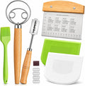 BOORIKA Sourdough Bread Baking Tool Set with Danish Dough Whisk, Bread Lame & Blades, Bench Scraper, Dough Scrapers and Silicone Brush – Sourdough Starter Kit
