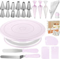 Kootek 71 Cake Decorating Kit Baking Supplies Tools for Beginners & Pros | Cake Stand Turntable, Icing Piping Tips, Disposable Reusable Pastry Bag, Spatulas, Video Tutorial, Pattern Chart