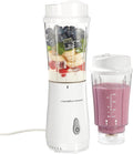 Hamilton Beach Portable Blender for Smoothies With 14 oz. Travel Jar | 2 BPA Free Jars & Lids | Durable Stainless Steel Blades | 300 Watts Peak Power | Personal Smoothie Blender | White | 51102G