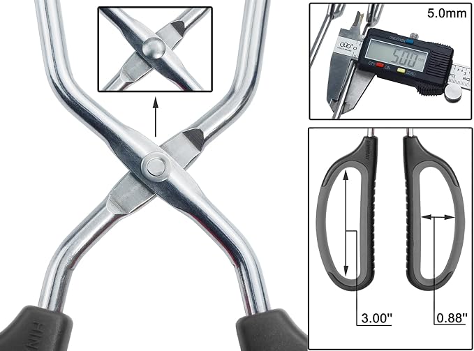 HINMAY Stainless Steel Scissor Tongs Cooking Tongs Set, Set of 3 (Black Handle, 10" 12" 16") | Black Handle