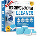 Washing Machine Cleaner Tablets, 24 Pack Enzyme Washer Cleaner | 5X-Power Enzyme Wahser Cleaner Fight Odor Refreshing Laundry, Deep Clean Residue, Grime Compatible with HE, Top & Front Load