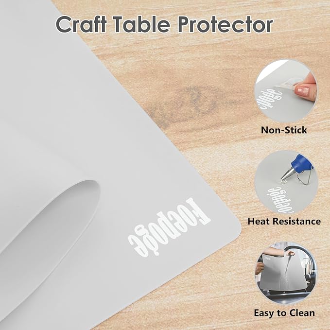 Extra Large Silicone Mat for Resin 36.2" x 24" 2MM Thick Silicone Craft Mat | for Table, Multifunction Silicon Matt for Kitchen Countertop Protector Heat Resistant Placemat by Foepoge(Gray)