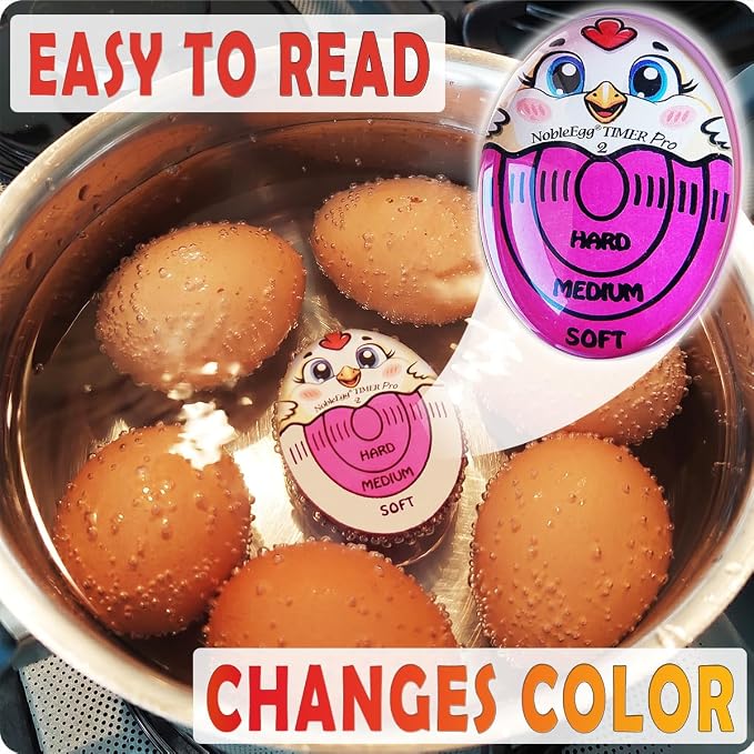 Nobleegg Egg Timer Pro2 Boiler Soft Medium Hard Boiled Eggs Changes Color Purple Certified