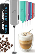 Mini & Mighty Milk Frother Wand – Powerful Handheld Coffee Frother, Battery Operated Drink Mixer – Compact Pocket Size – Detachable Whisk for Latte, Cappuccino, Matcha, Hot Chocolate