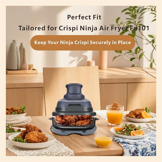 Silicone Heat Resistant mat for Ninja Crispi Air Fryer,Heat-Insulating Accessories Compatible with Ninja crispi FN101 containers,Kitchen Air Fryer Trivet (Stone)