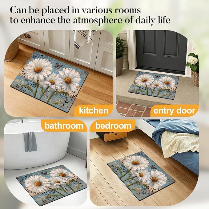 Daisy Garden Washer Dryer Top Cover Mat 28.35x20.47 in | Heat Resistant Cooktop Protector Mat with Non-Slip Backing, Scratch Protection and Countertop Drying Mat.