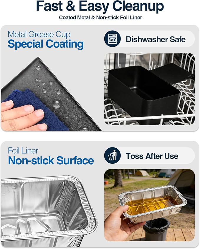 Blackstone Grease Cup, Grease Catcher, Drip Pan with 20 Pack Grease Cup Liners for Old 28 and 36 inch Blackstone Griddle