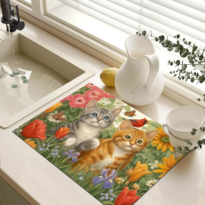 HOMETITUTE Twin Kitten Stove Top Cover 28x20 Heat Resistant Protector Mat