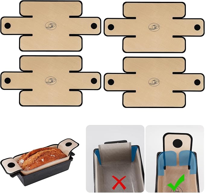 NiHome Silicone Bread Sling, Nonstick Reusable Loaf Pan Liner, Black Edges | Eco-Friendly Fits 9x5, 9.5x5, 10x5 Inch Bakeware, Dishwasher Safe, Clever Folded Corners Prevent Batter Leakage