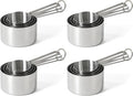 Martha Stewart Richburn 4-Piece Stainless Steel Measuring Cups Set – Durable and Accurate Kitchen Measuring Tools for Baking and Cooking (Pack of 4)