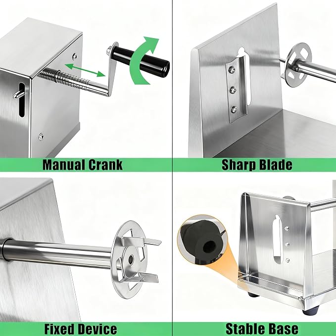 Tornado Potato Spiral Cutter, AIDOIT Manual Stainless Steel Potatoes Twister Cutter