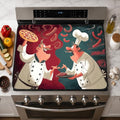 Electric Stove Top Cover for Glass Top, Funny Chef Pizza Decor – Heat Resistant Flat Stove Top Covers, Decorative Scratch Protector Mat for Glass Ceramic Cooktop, Non-Slip, 28"x20"