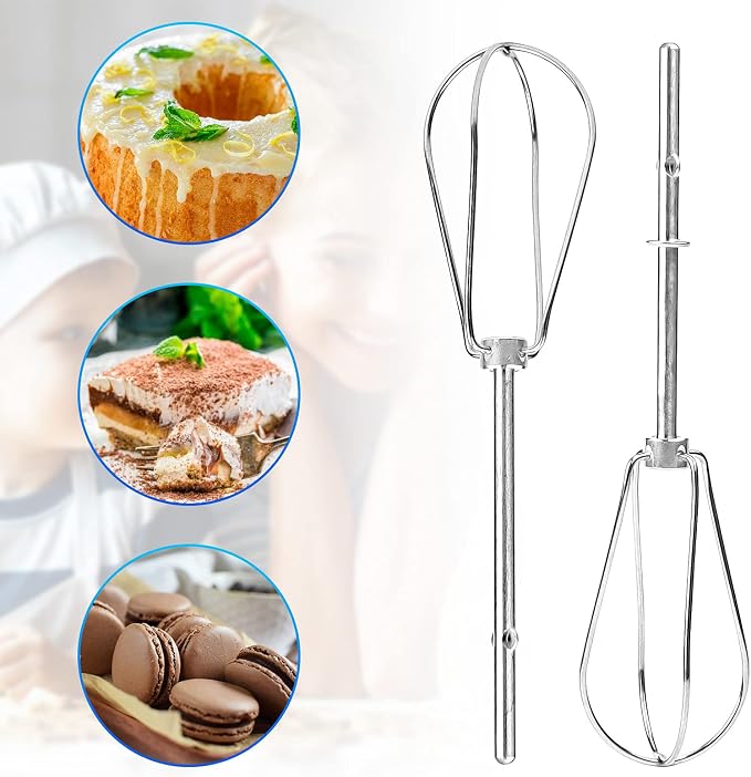 AMI PARTS W10490648 Hand Mixer Turbo Beater Compatible with KitchenAid | 2 PACK Replaces KHM2B, KHM5, AP5644233, PS4082859, W10240913