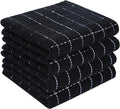 Homaxy 100% Cotton Terry Kitchen Towels, 4 Pack, Black | Ultra Soft and Absorbent Dish Towels for Kitchen, Suitable for Drying and Washing Dishes