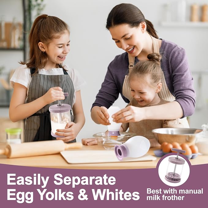 Egg Separator for Raw Eggs, Silicone Egg White Separator, Fun & Easy | Cute Egg Separator for Baking and Cooking, Silicone Squeeze & Release, Food-Grade, Practical Kitchen Gadget, Dishwasher Safe