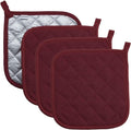 Joyhalo 4 Pack Pot Holders for Kitchen Clearance | Cotton Oven Holder with Great Heat Resistance, Potholders Sets for Kitchen, Countertops, Hot Pots and Pans, Dark Red