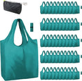 BeeGreen Marrs Reusable Grocery Bags Wholesale Green Reusable Kitchen Bags Bulk Foldable-Machine Washable with Zipper Storage Pouch 50 Packs