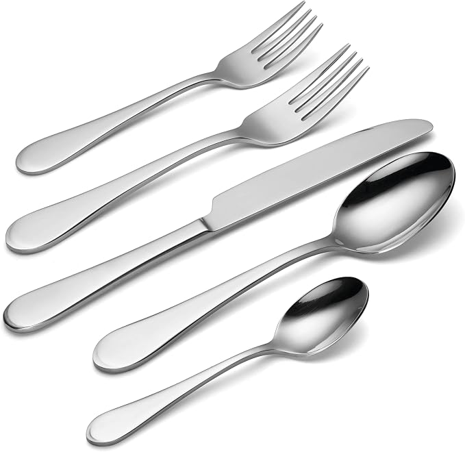 Oneida Icarus 20 Piece Flatware Set, Service For 4 | silver, dishwasher safe | includes knives, forks, and spoons | heavy duty, cutlery set, utensil set, wedding silverware