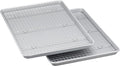 Amazon Basics Ceramic Nonstick Baking Sheets & Cooling Rack Set, Dishwasher Safe, Oven Safe, Half Sheet Size, Gray, 2-Pack