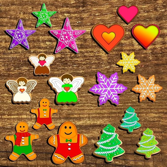 YXClife Christmas Cookie Cutter Set - Gingerbread Man, Snowflake, Christmas Tree, Heart, Star, Angel - 18 Piece Christmas Cookie Cutters, Cookie Cutters Christmas Shapes for Holiday Winter Baking