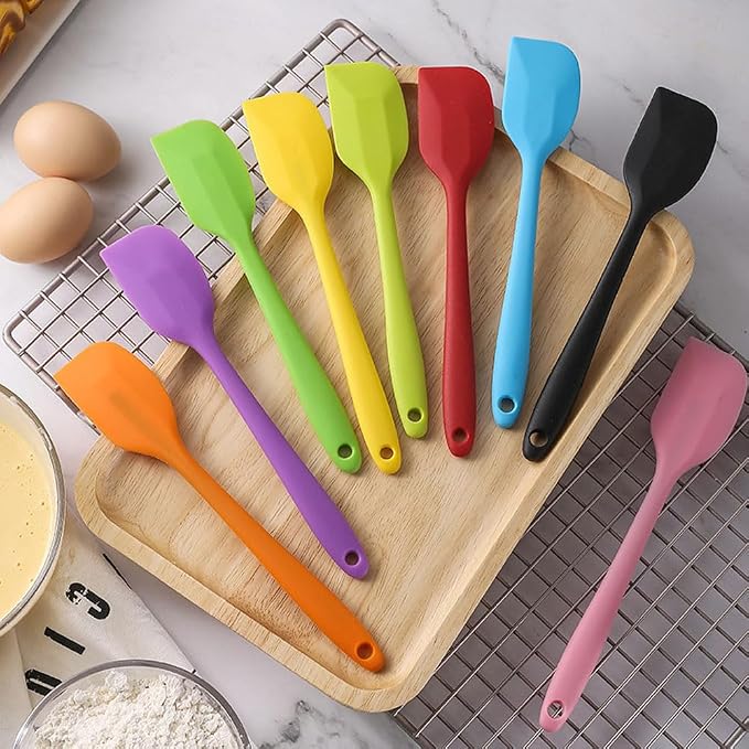 4 PCS,7.8Inch Silicone Spatulas Rubber Spatula Small Spatula Baking Mini Spatula Mixing Tool for Nonstick Cookware (8 colors)