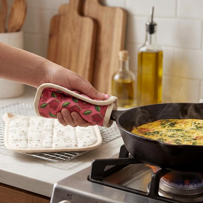 6 Pack Pot Holders 100% Cotton Heat Resistant Potholder, Machine Washable Pot Holder, Hot Pads, Table Pads for Cooking Baking (H)