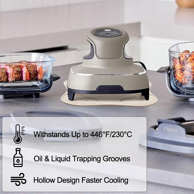 Air Fryer Trivets Silicone for Ninja Crispi, Hot Pads for Ninja Crispi Airfryer Accessories, Versatile Kitchen Countertop Potholders Suitable for Fondue Mats and Spoon Rests
