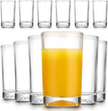Mfacoy Small Juice Glasses Set of 6, 5.5-ounce Glass Cups, Heavy Base Small Drinking Glass Set, Clear Cups, Thick and Durable Shot Glasses, Drinking Glasses for Juice and Milk (Full Size - 5.5 Ounce)