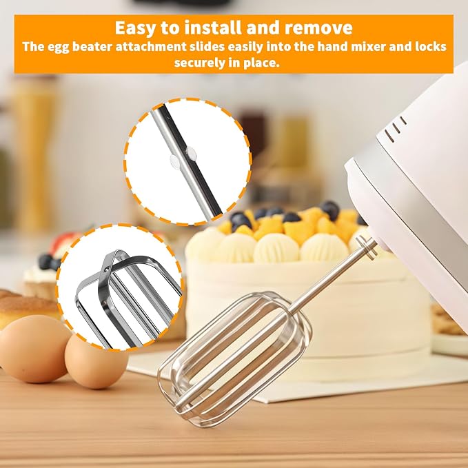Hand Mixer Beaters for Hamilton Beach 2-Pack | Stainless Steel Whisk Attachments, fits 62682RZ/62692/62695V/64699, for Baking, Eggs, and Creams.