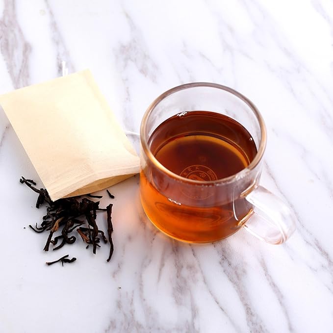 400 Pack Disposable Drawstring Tea Filter Bags, 8 x 10cm Natural Color | Empty Bag Paper Tea Infuser Safe & Natural Unbleached Drawstring for Loose Leaf Tea