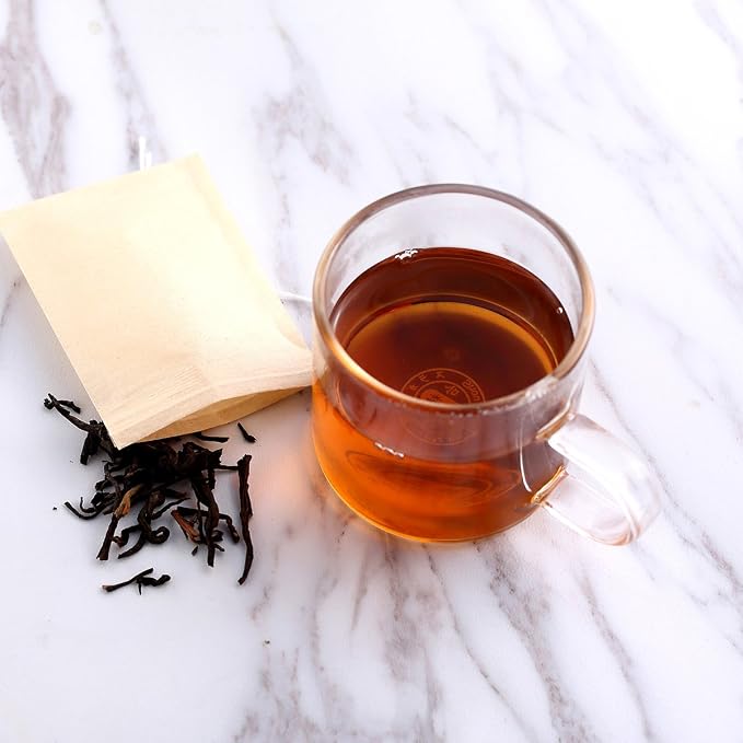 400 Pack Disposable Drawstring Tea Filter Bags, 6 x 8cm Natural Color | Empty Bag Paper Tea Infuser Safe & Natural Unbleached Drawstring for Loose Leaf Tea