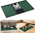 URMONA Waterproof Silicone Under Sink Mat 37'' x 22'' Shelf Liner for Kitchen and Bathroom, Cabinet and Counter Protector, Storage and Organizers, Litter Mat, Pet Cat Puppy Essentials(Green)