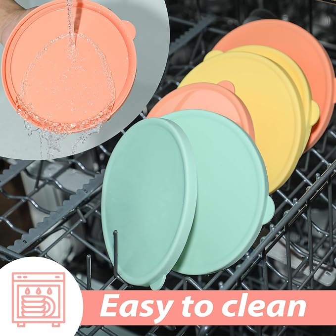 Webake Silicone Lids for #10 Cans, Food-Grade Reusable Can Covers, Light-Proof & Airtight Food Storage Lids for Preppers, Survivalists Supplies, Ideal Replacement for Plastic Lids, Pack of 6