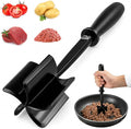 Meat Masher, Ground Beef Masher with 5 Curve Blades & Non-Slip Handle | Upgrade Heat Resistant Hamburger Smasher Tool for Hamburger & Potatoes, Non Stick Mix Ground Meat Chopper(Black)