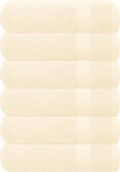 GLAMBURG Ultra Soft 6-Piece Hand Towel Set 16x28-100% Ringspun Cotton - Durable & Highly Absorbent Hand Towels - Ideal for use in Bathroom, Kitchen, Gym, Spa & General Cleaning - Ivory