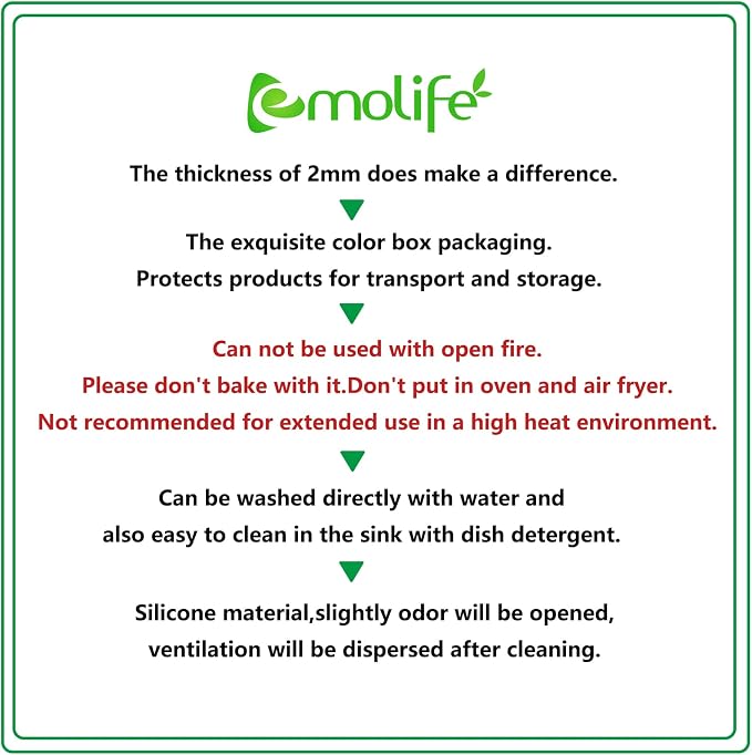 emolife Silicone Mats for Kitchen Counter, Silicone Mat, 23.6 by 15.7 Inch | Countertop Protector, Thick(2MM) Silicone Heat Resistant Mat for Kitchen Appliance, Air Fryer Site on