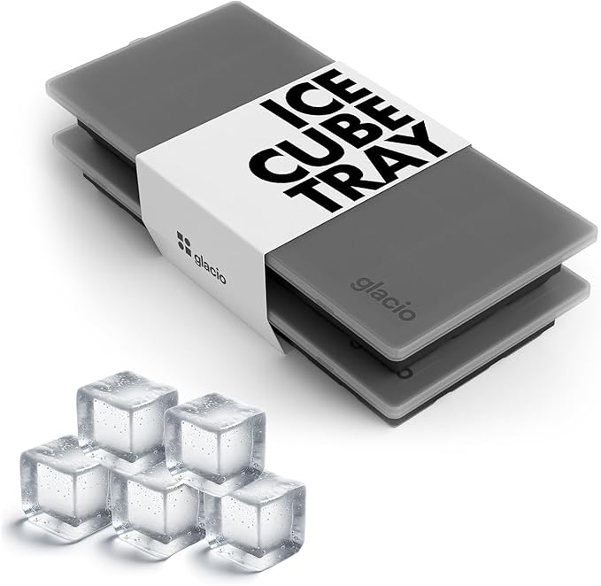 Ice Cube Tray with Lids, Small Silicone Molds for Cocktails & Drinks | BPA Free Silicone, Flexible Easy Release, Set of 2, Lids Included, for Beverages Coffee & Craft Cocktails