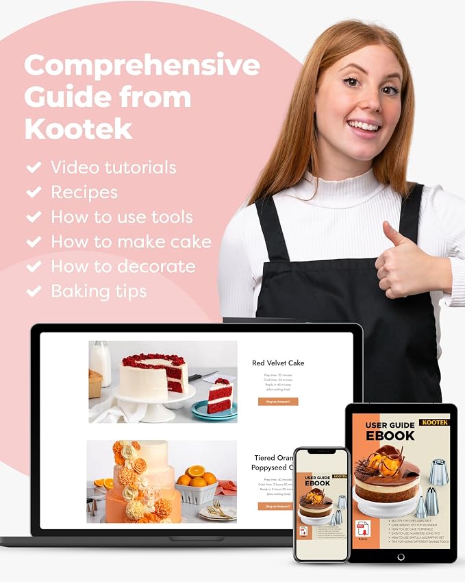 Kootek 140 Piping Bags and Tips Set Frosting Piping Kit for Beginner & Pros | Baking Supplies Tools, 40+2 Disposable & Reusable Piping Bags 12", 85 Icing Piping Tips, for Cookie Cupcake Cake Decorating