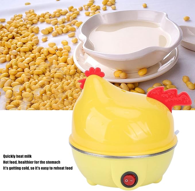 Egg Cooker, Electric Egg Cooker Multifunction Chicken Shape Rapid Egg Boiler 7 Egg Capacity Automatic Shut Off Mini Breakfast Machine(US 110V)