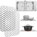 Silicone Sink Protectors for Kitchen Sink – 2 Pack Kitchen Sink Mats for Bottom of Sink – Heat-Resistant, Dishwasher-Safe Sink Grid – Non-Slip Sink Accessories, Flexible Sink Protector Mat – White