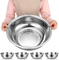 Nuogo 4 Pcs Stainless Steel Mixing Bowls Metal Mixing Bowls Extra Large Basin Salad Basin Deeper Edge Dishwasher Safe Mirror Finish for Home and Commercial, Silver (16 Inch 13 Qt)