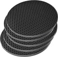 Silicone Non-Slip, Heat Resistant & Water-Trapping Trivet Mats for Water Glasses & Teacup & Coffee Cup & Dishes & Cookware, Multipurpose Kitchen Table Coaster, 3.5-Inch, 5 Pcs, Black