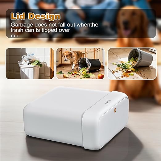 JOYBOS 2 Pack Bathroom Trash Can with Lid, 3 Gal/12 L & 2.7 Gal/10L Garbage Can with Pop-Up Lid,Small Spaces Plastic Trash Can, Slim Trash Bin Waste Basket for Bathroom,Rv, Office, White