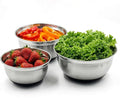 3pk Metal Mixing Bowls Set ，Stainless Steel Prep Bowls– 2.3/2.9/4.75 Qt | With Non-Slip Silicone Base, Nesting Design & Dishwasher Safe for Baking, Meal Prep, Salad Serving & Food Storage