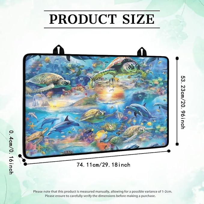 Dolphin Sea Turtle Glass Stove Cover Stovetop Protector Cover Foldable Electric Stove Top Protector Prevent Scratching Washer Dryer Counterto Cover for Home Decor