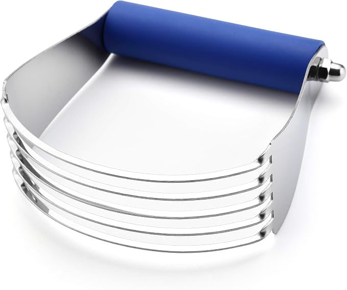 Spring Chef Large Dough Blender For Baking - Pro Pastry Blender - Sapphire | Heavy Duty Dough Mixer Hand Tool w/ Stainless Steel Blades, Professional Pastry Cutter Tool for Easy Mixing, Dishwasher Safe