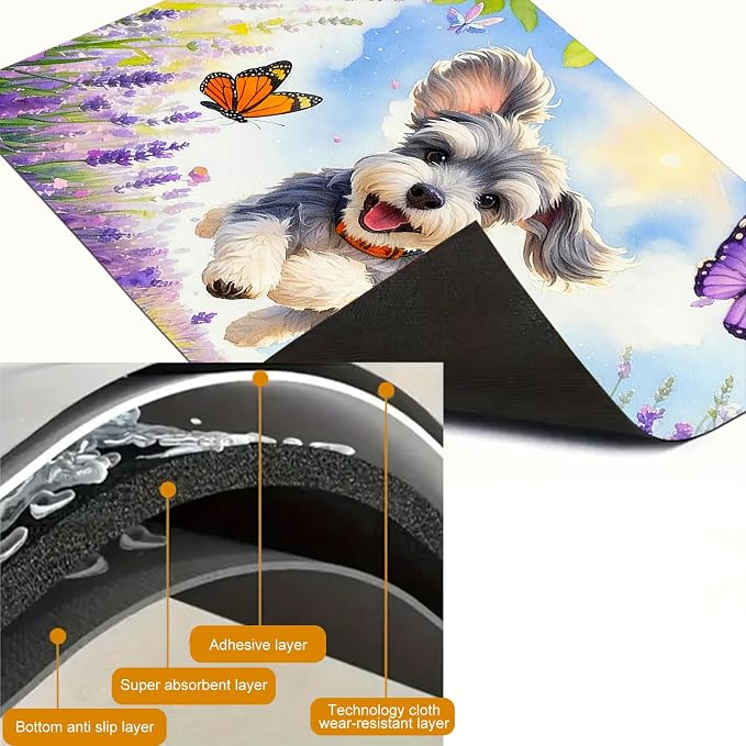 HOMETITUTE Spring Stove Top Cover 28x20 Puppy Butterfly Heat Resistant