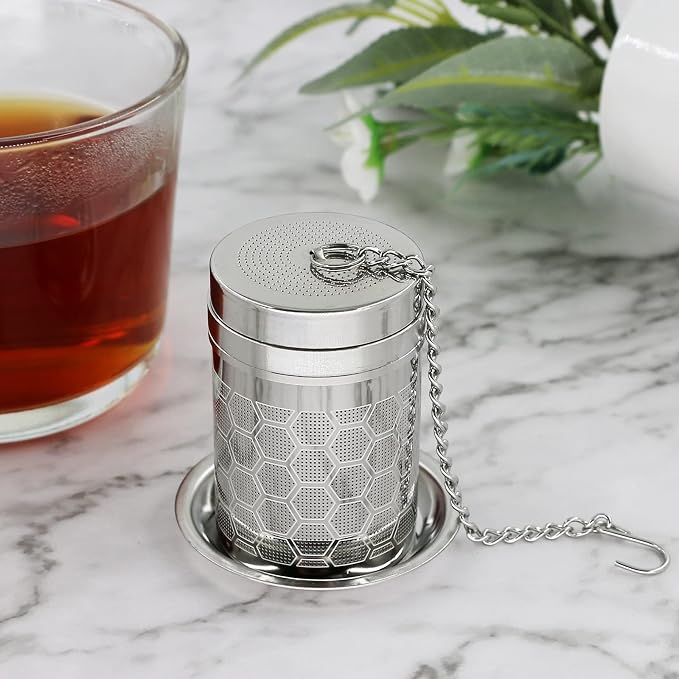 2 Pack 304 Steel Fine Mesh Tea Infusers for Loose Leaf Tea | Versatile for tea, spices & seasonings, fine mesh traps sediment, dishwasher-safe